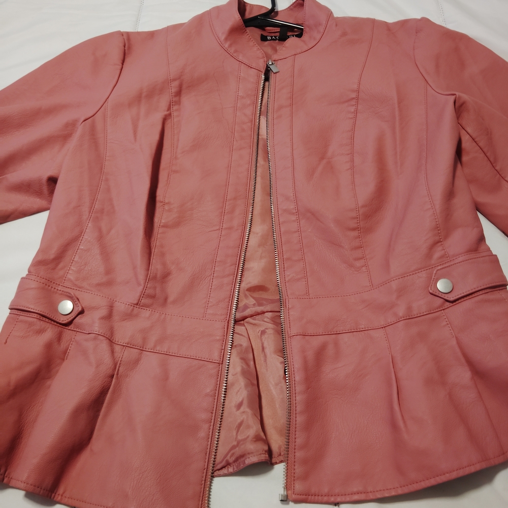 DKNY Women's Blush Leather Jacket